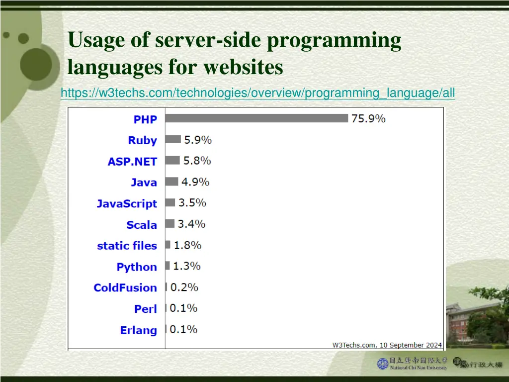usage of server side programming languages