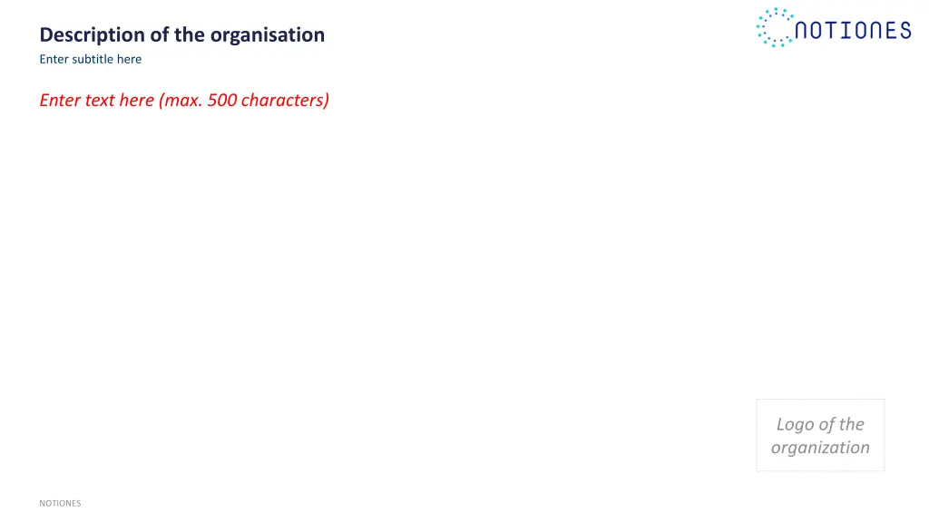 description of the organisation enter subtitle