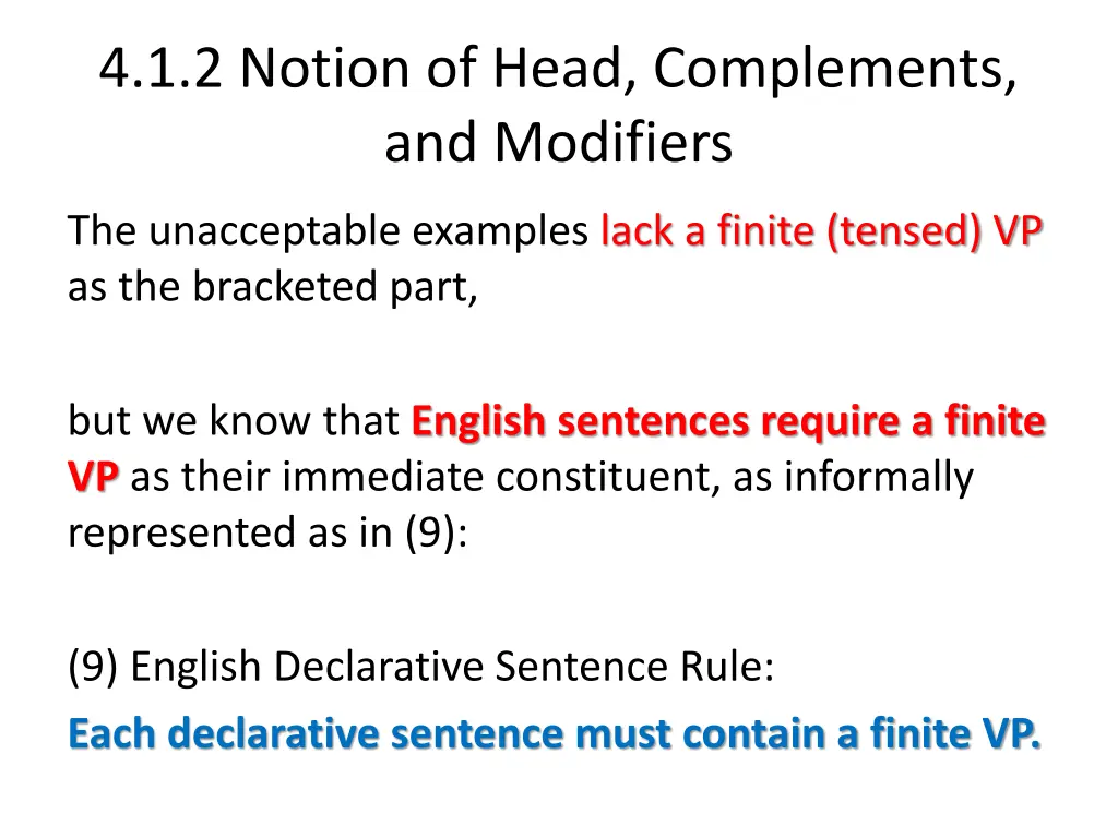 4 1 2 notion of head complements and modifiers 6