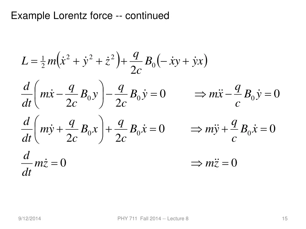 example lorentz force continued