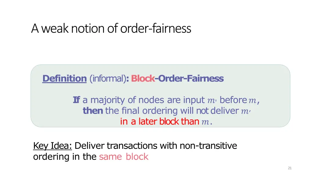 a weak notion of order fairness