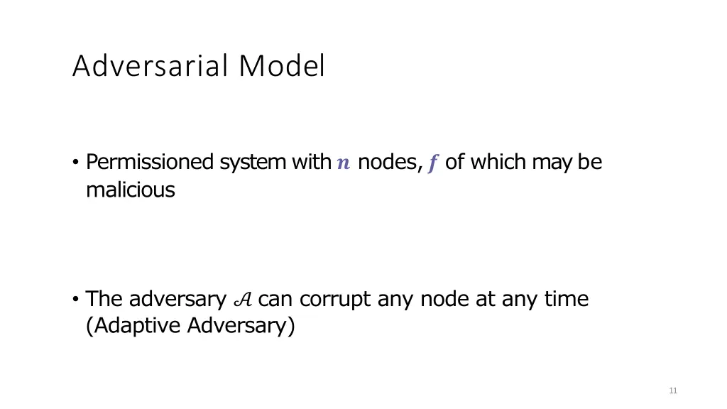adversarial model