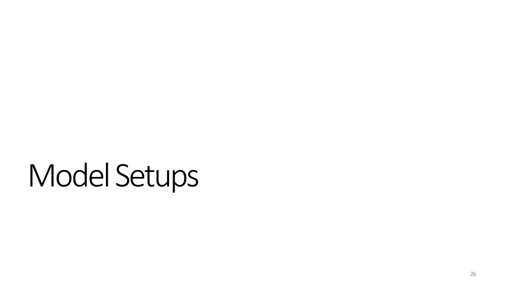 model setups