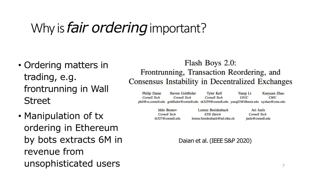 why is fair ordering important 2
