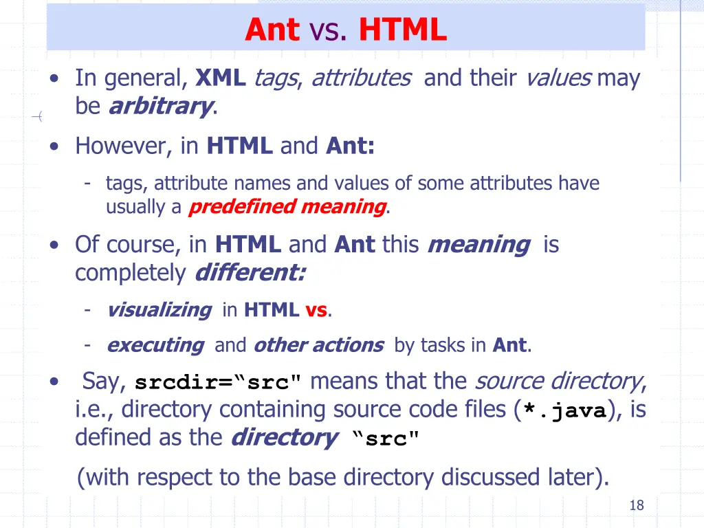 ant vs html