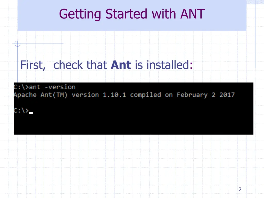 getting started with ant