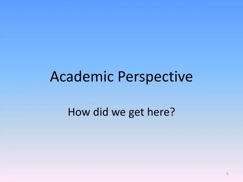 academic perspective