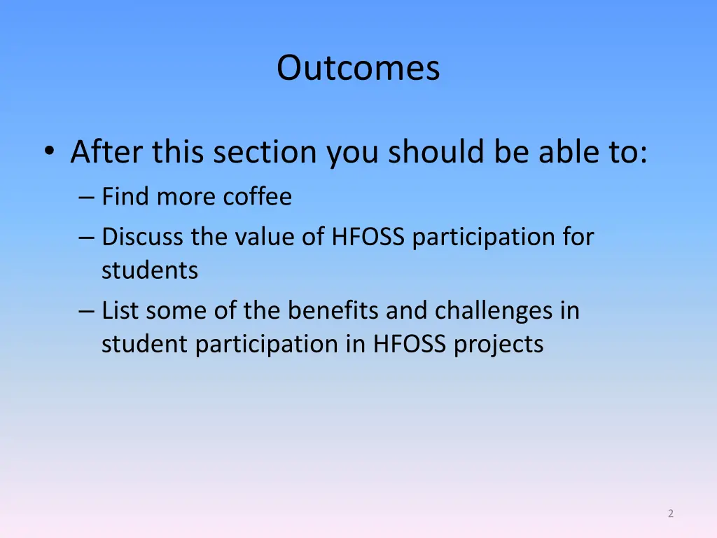 outcomes