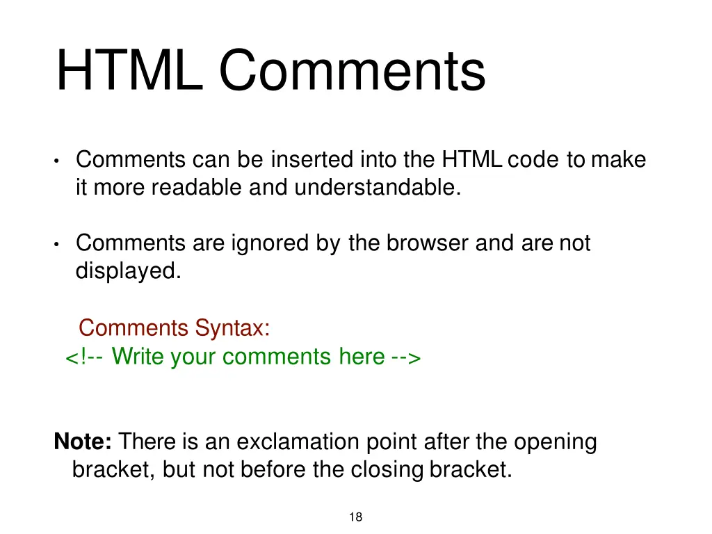 html comments