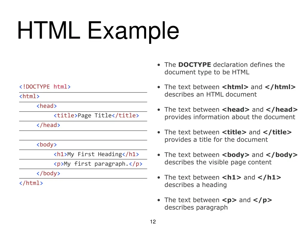 html example