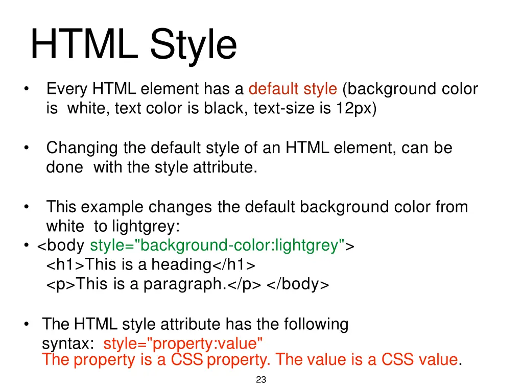 html style