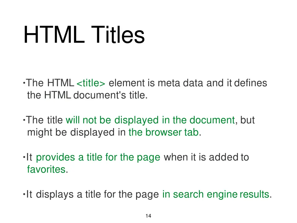 html titles