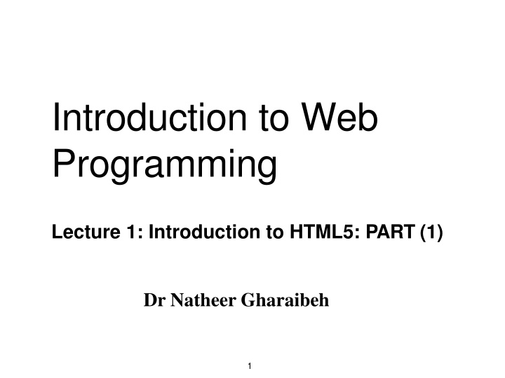 introduction to web programming