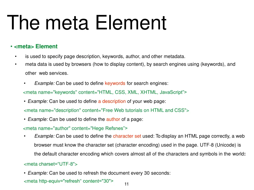 the meta element