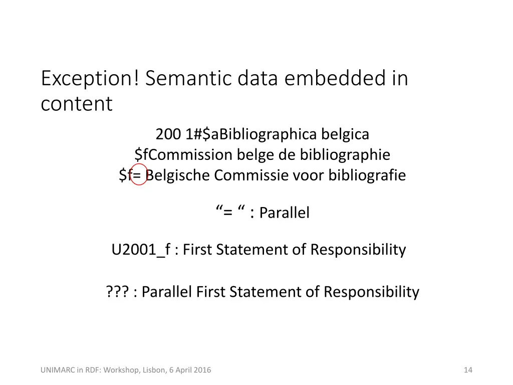 exception semantic data embedded in content