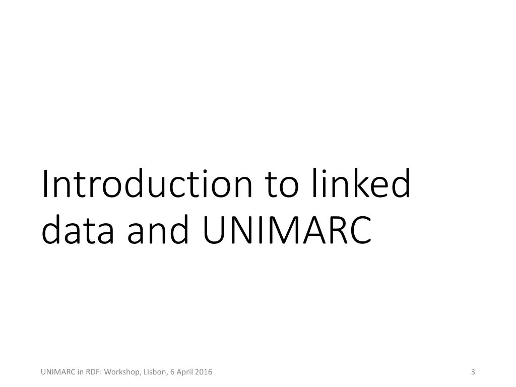 introduction to linked data and unimarc