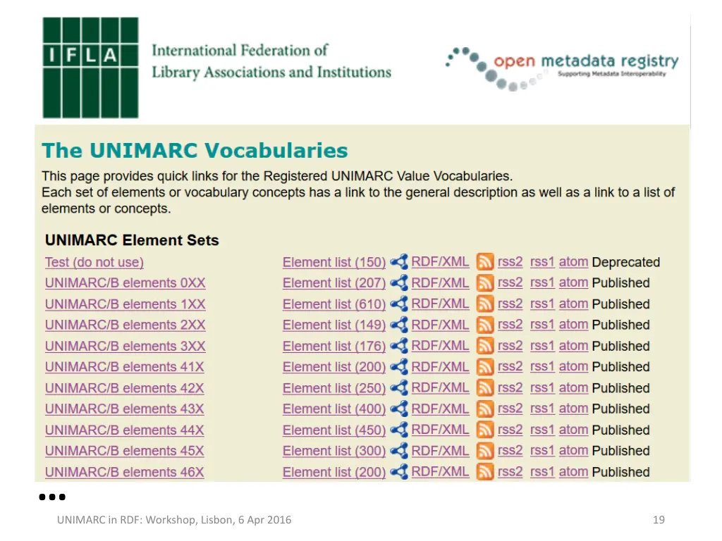 unimarc in rdf workshop lisbon 6 apr 2016 2