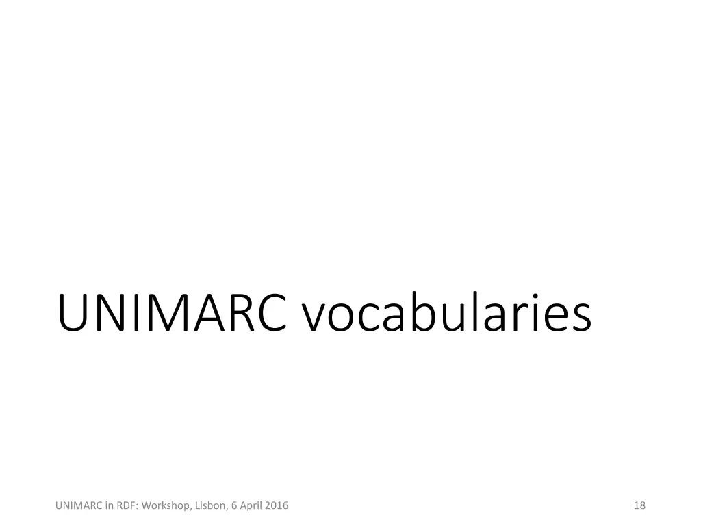 unimarc vocabularies