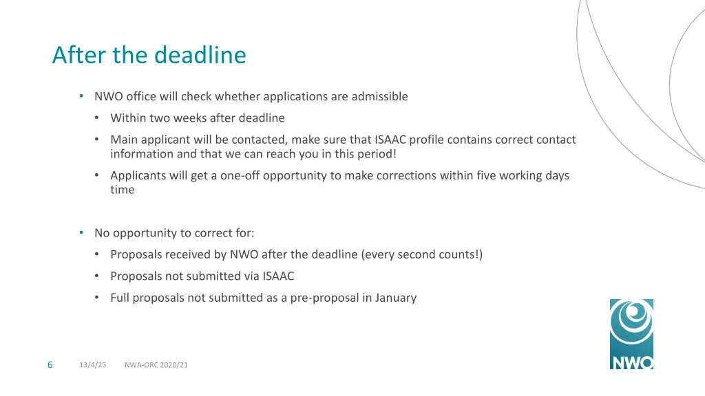 after the deadline