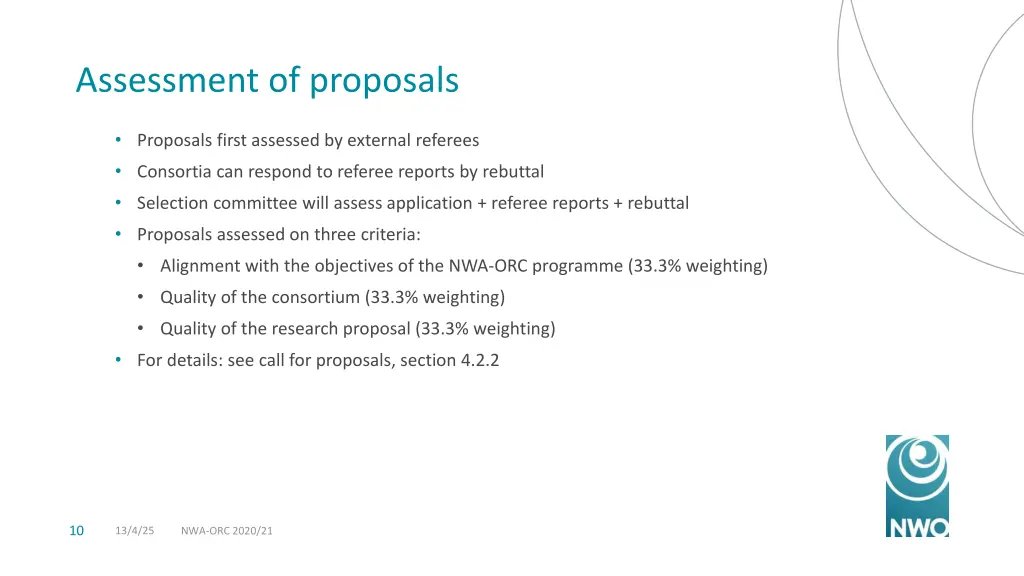 assessment of proposals