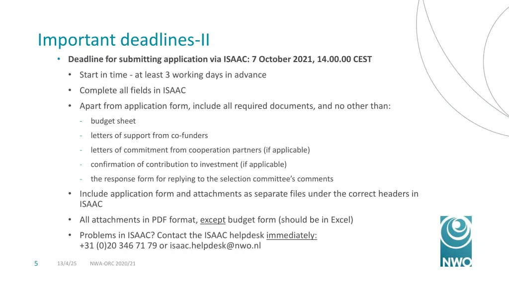 important deadlines ii deadline for submitting