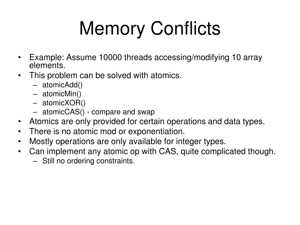 memory conflicts