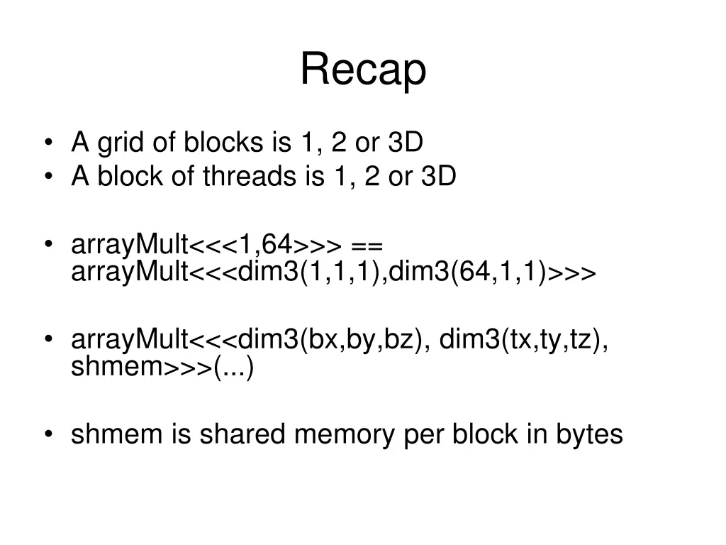 recap