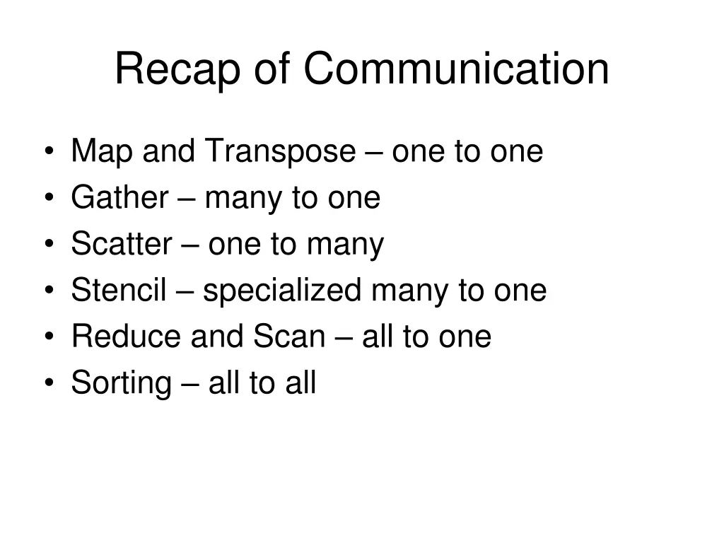 recap of communication