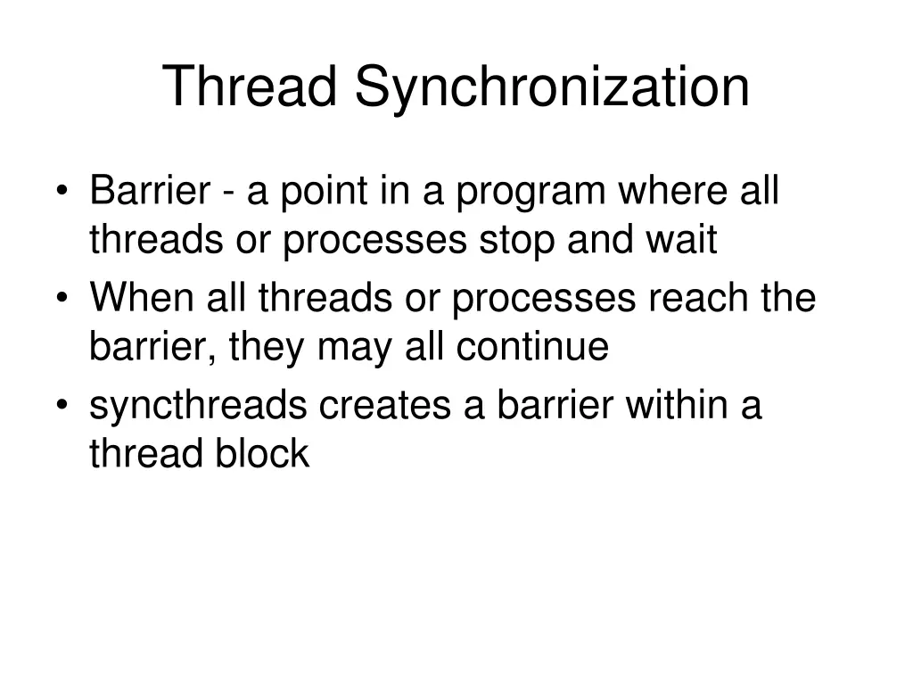 thread synchronization