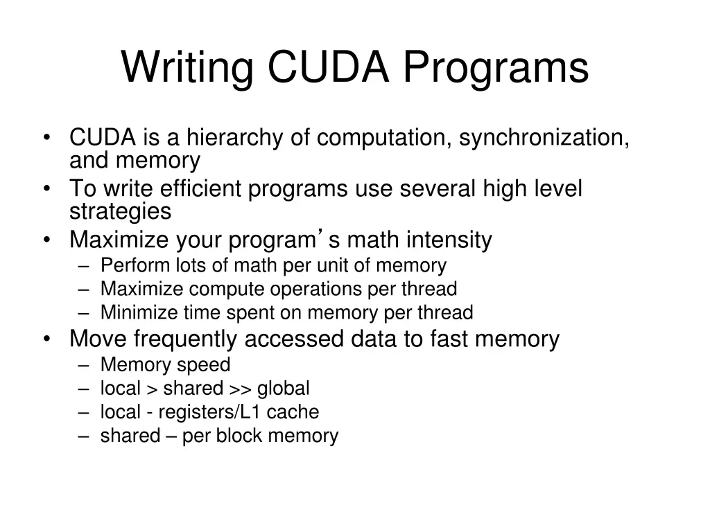 writing cuda programs