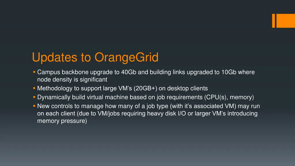 updates to orangegrid