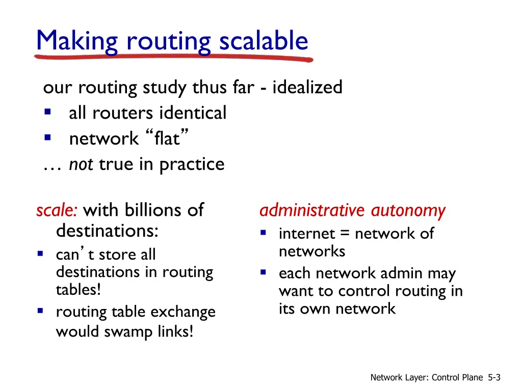 making routing scalable