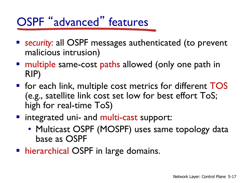 ospf advanced features
