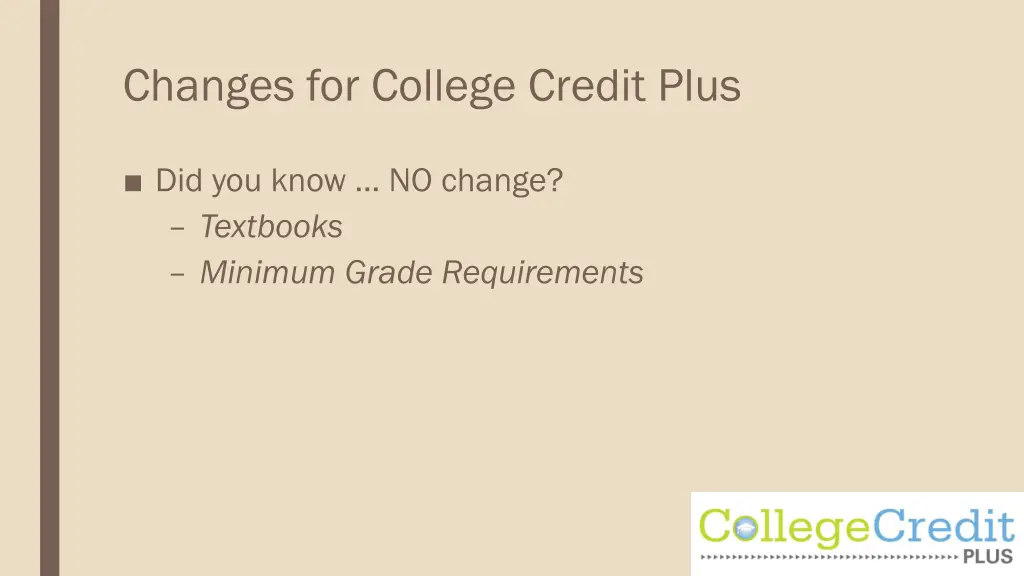 changes for college credit plus 2