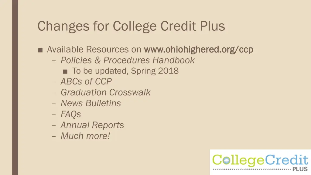 changes for college credit plus 3