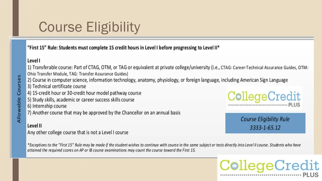 course eligibility 2