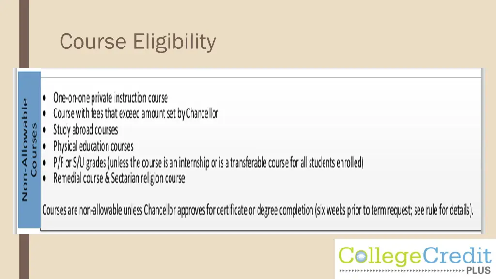 course eligibility 5