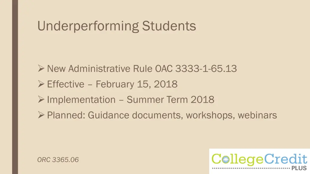 underperforming students