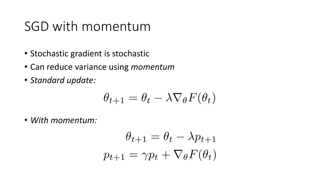 sgd with momentum