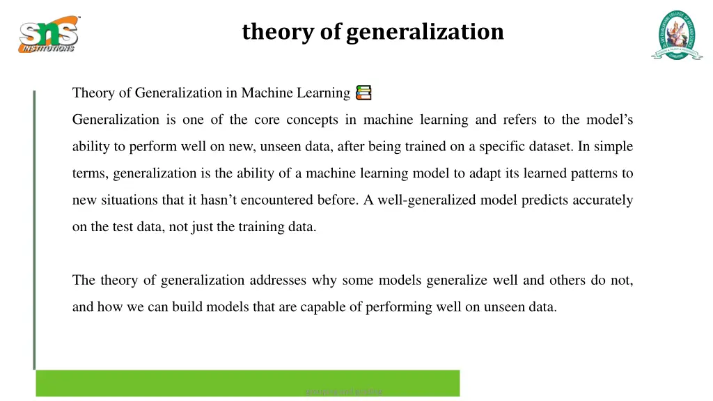 theory of generalization