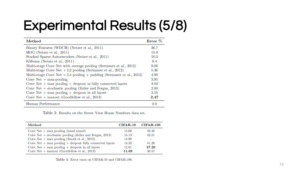 experimental results experimental results 5 8