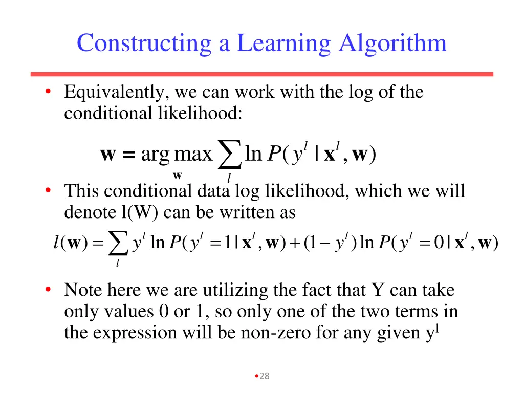 constructing a learning algorithm 1