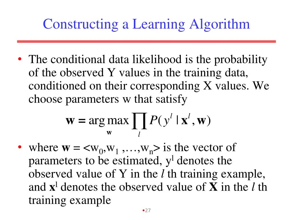 constructing a learning algorithm