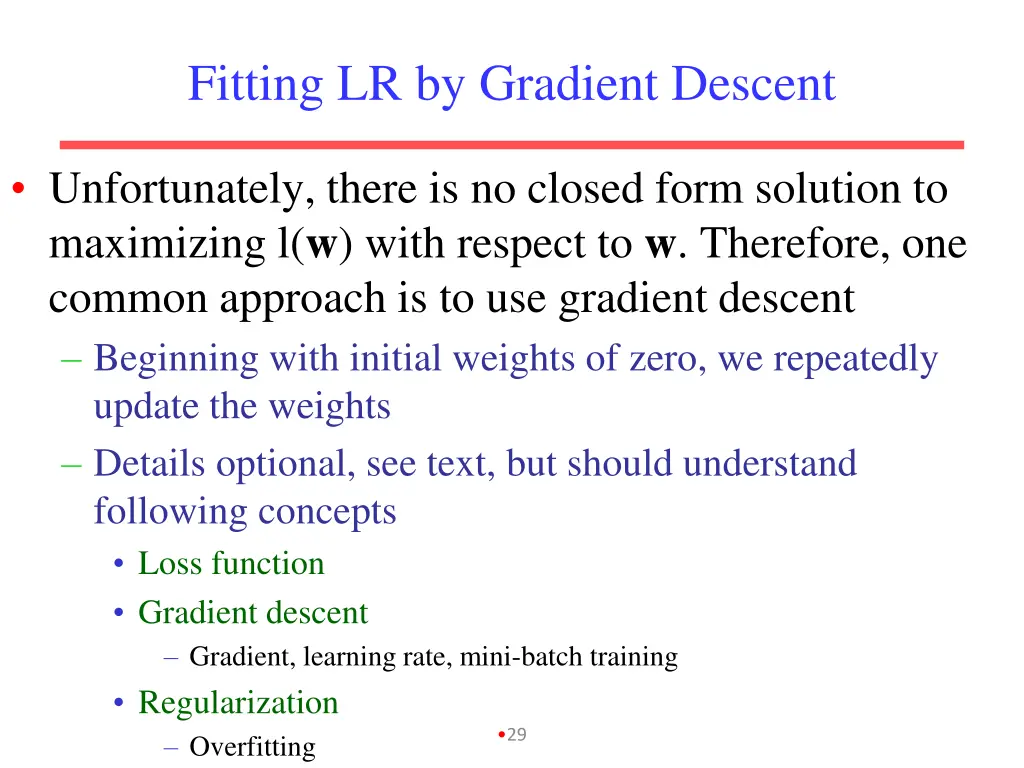 fitting lr by gradient descent
