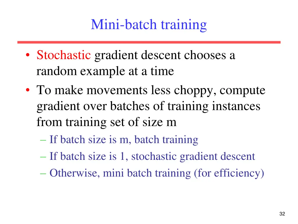 mini batch training