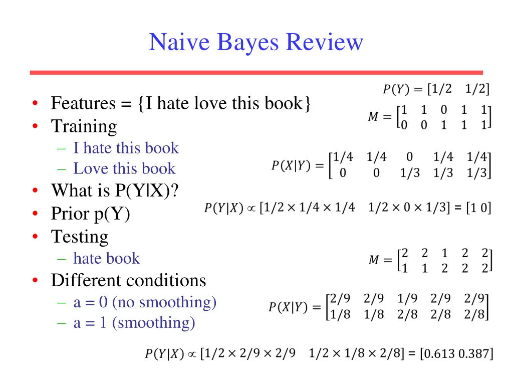 naive bayes review