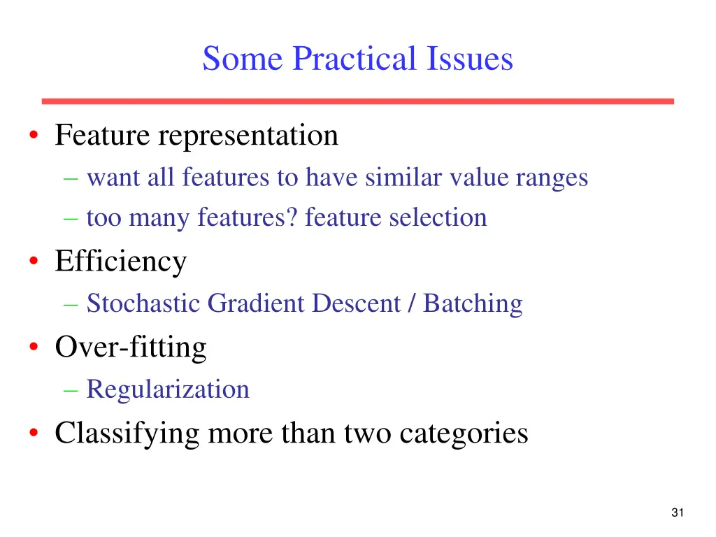 some practical issues
