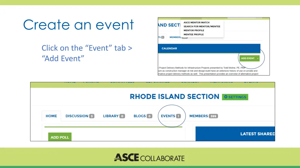 create an event