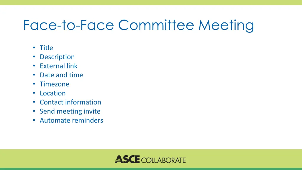 face to face committee meeting