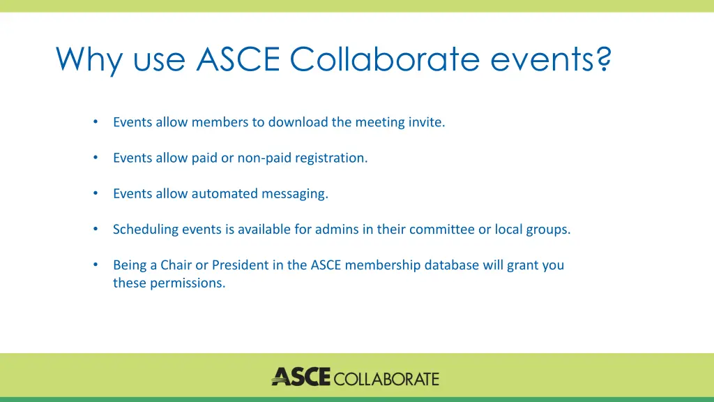 why use asce collaborate events